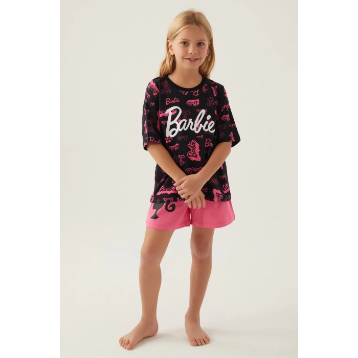 BARBIE KIZ GARSON ŞORT TAKIM - SİYAH