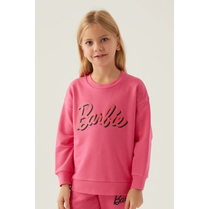 BARBIE KIZ GARSON SWEAT - AÇIK FUŞYA