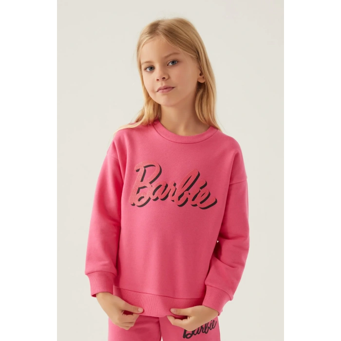 BARBIE KIZ GARSON SWEAT - AÇIK FUŞYA