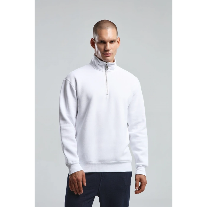 Benmanaj Erkek Antrasit Sweatshirt - Beyaz