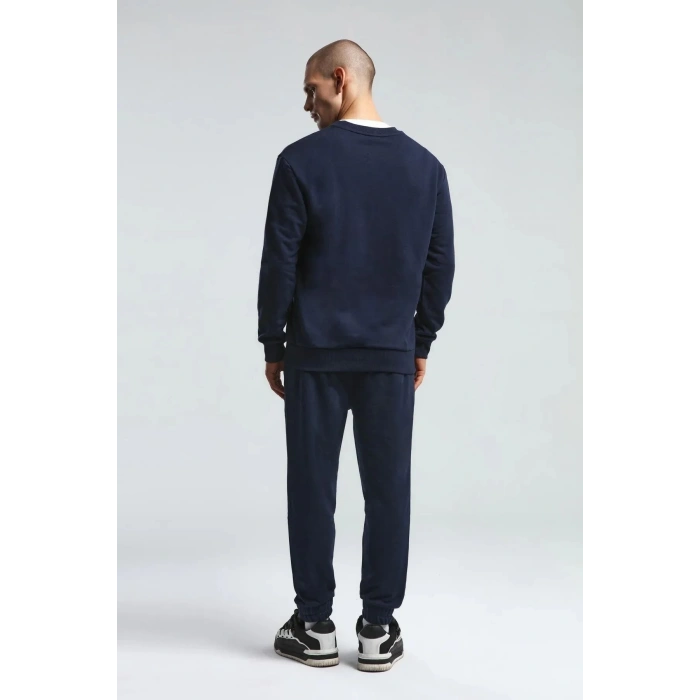 Benmanaj Erkek Beyaz Sweatshirt - LACİVERT