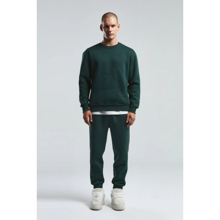 Benmanaj Erkek Beyaz Sweatshirt - Yeşil