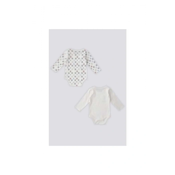 ERKEK BEBEK 2 Lİ UZUN KOLLU BODY SETİ - KREM/KREM
