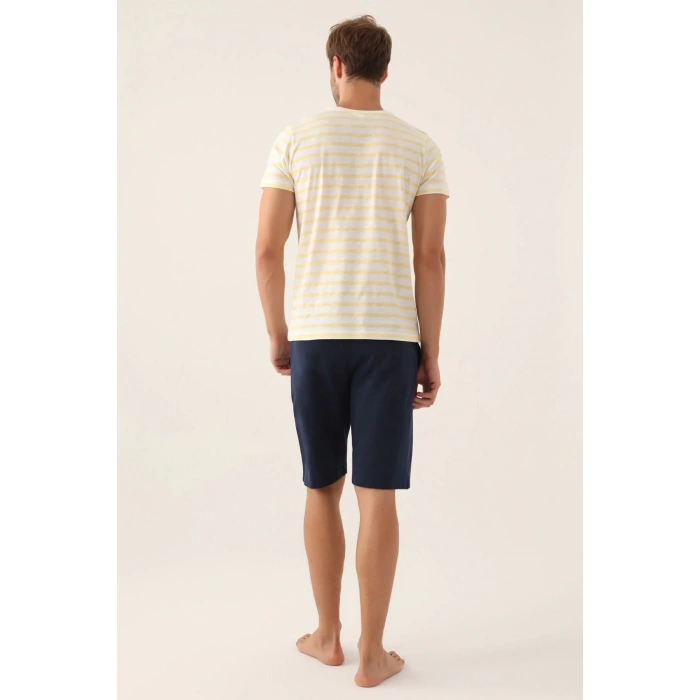 ERKEK BERMUDA TAKIM - KREM PUDİNG