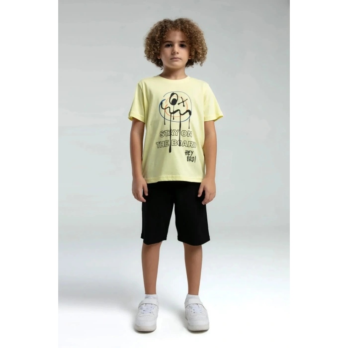 ERKEK ÇOCUK BERMUDA TAKIM - AÇIK SARI