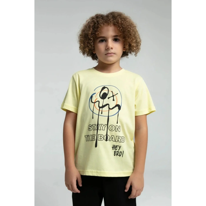 ERKEK ÇOCUK BERMUDA TAKIM - AÇIK SARI