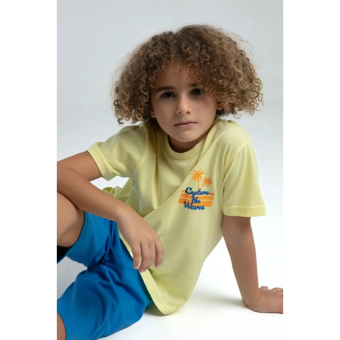 ERKEK ÇOCUK BERMUDA TAKIM - AÇIK SARI