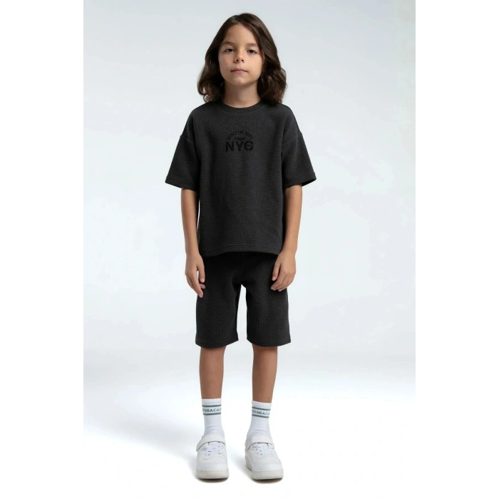 ERKEK ÇOCUK BERMUDA TAKIM - ANTRASİT