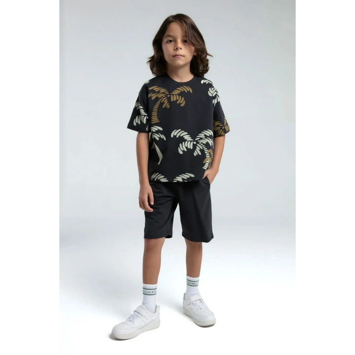 ERKEK ÇOCUK BERMUDA TAKIM - ANTRASİT