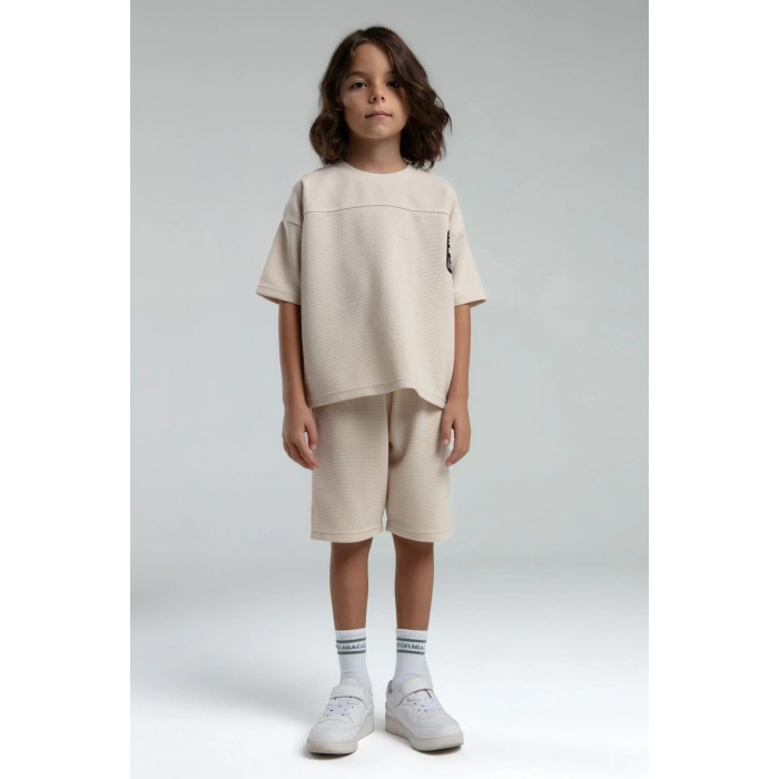 ERKEK ÇOCUK BERMUDA TAKIM - BEJ