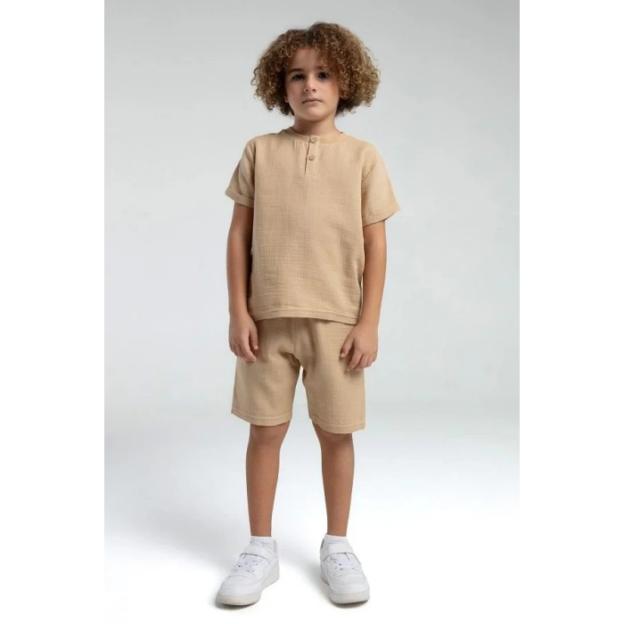 ERKEK ÇOCUK BERMUDA TAKIM - BEJ