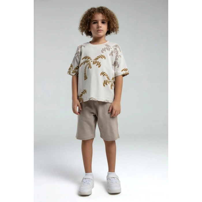 ERKEK ÇOCUK BERMUDA TAKIM - BEJ