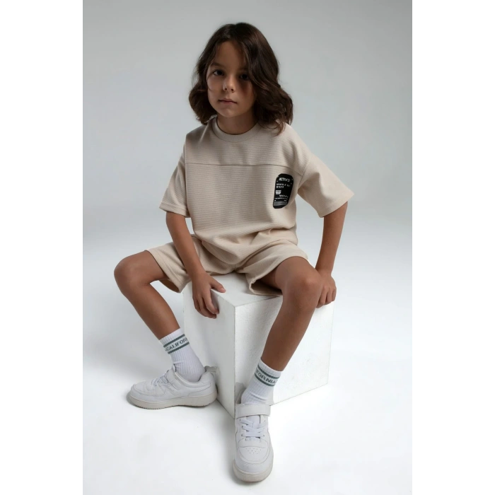 ERKEK ÇOCUK BERMUDA TAKIM - BEJ