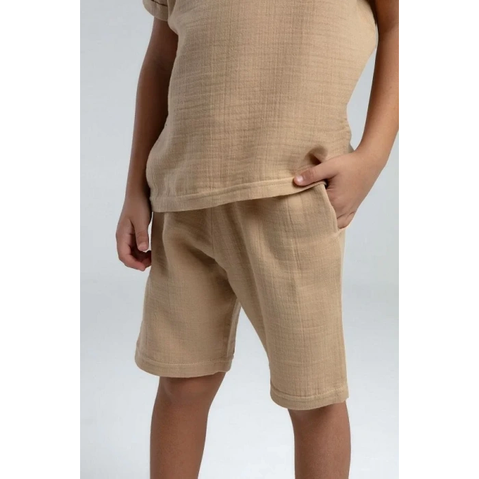 ERKEK ÇOCUK BERMUDA TAKIM - BEJ
