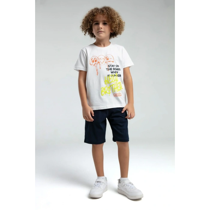 ERKEK ÇOCUK BERMUDA TAKIM - Beyaz