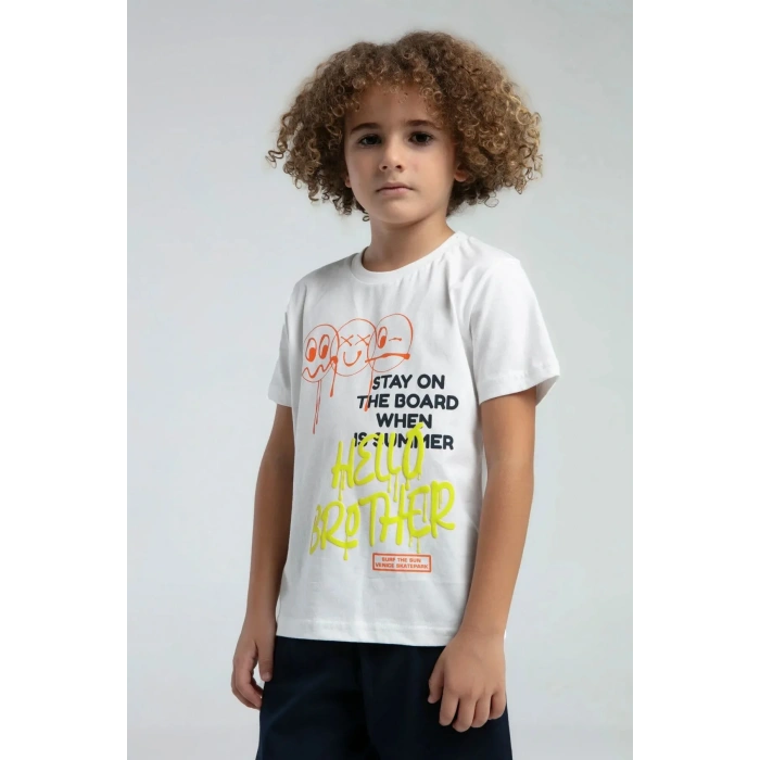 ERKEK ÇOCUK BERMUDA TAKIM - Beyaz