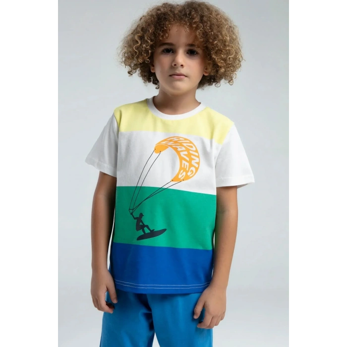 ERKEK ÇOCUK BERMUDA TAKIM - BEYAZ/COBALT