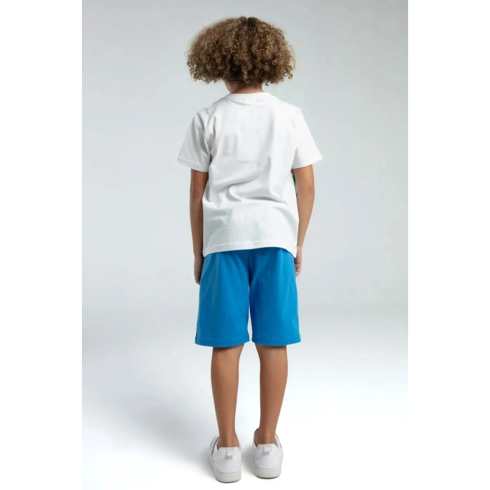 ERKEK ÇOCUK BERMUDA TAKIM - BEYAZ/COBALT
