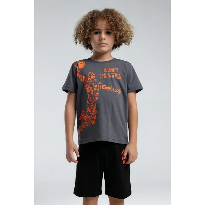 ERKEK ÇOCUK BERMUDA TAKIM - FÜME