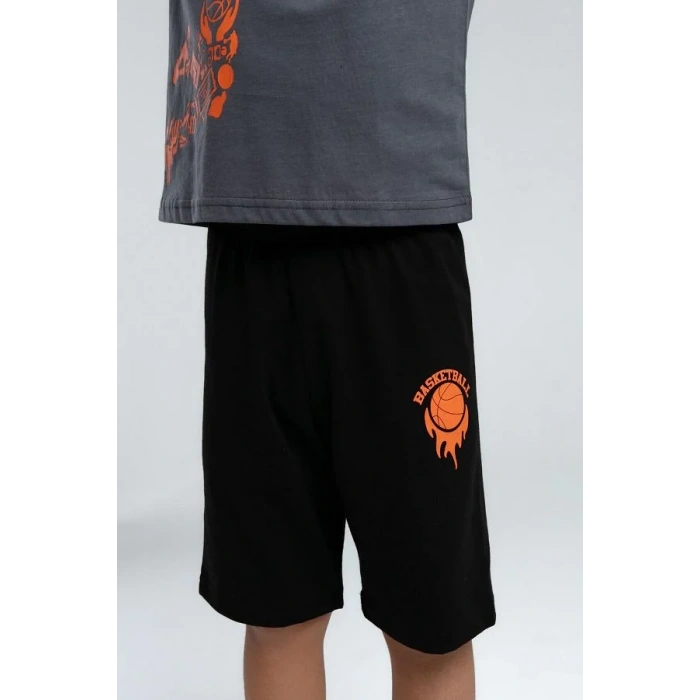 ERKEK ÇOCUK BERMUDA TAKIM - FÜME