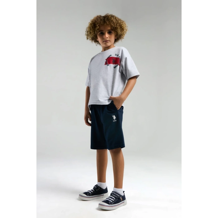 ERKEK ÇOCUK BERMUDA TAKIM - KAR MELANJ