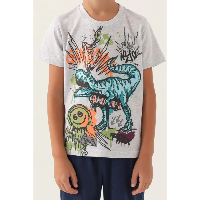 ERKEK ÇOCUK BERMUDA TAKIM - KAR MELANJ