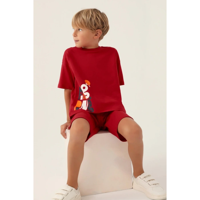 ERKEK ÇOCUK BERMUDA TAKIM - KIRMIZI