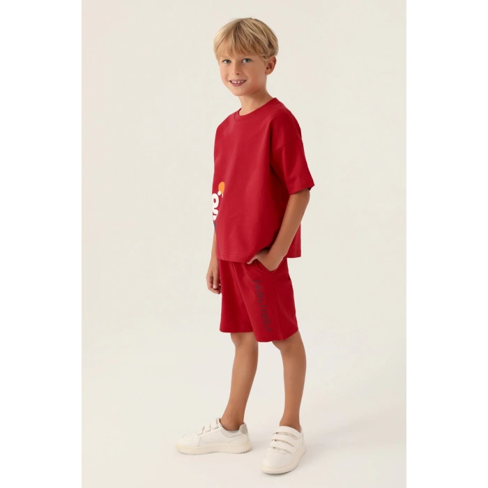 ERKEK ÇOCUK BERMUDA TAKIM - KIRMIZI