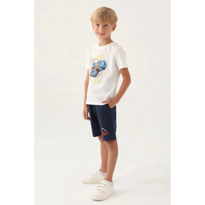 ERKEK ÇOCUK BERMUDA TAKIM - KREM