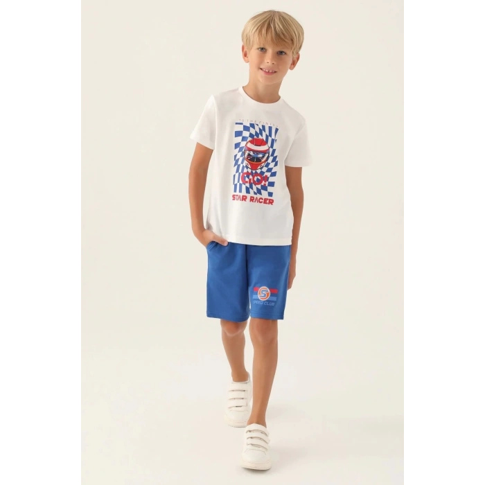 ERKEK ÇOCUK BERMUDA TAKIM - KREM