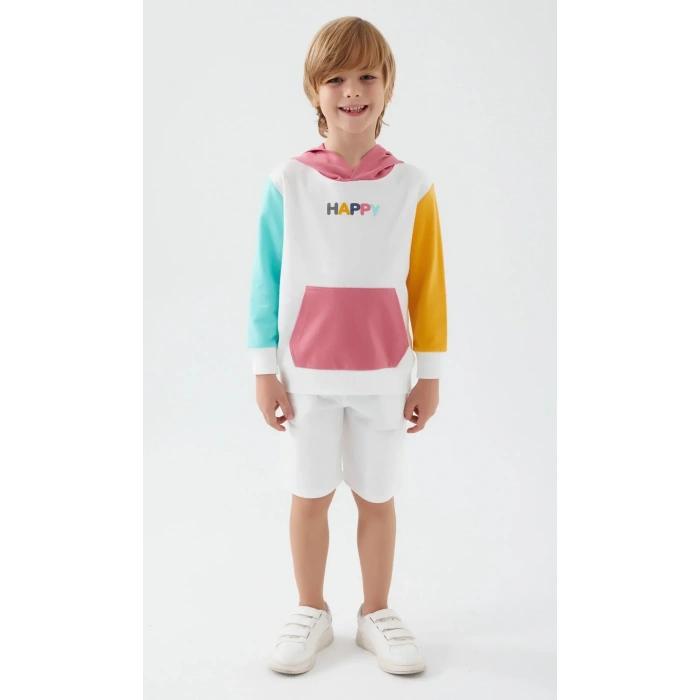 ERKEK ÇOCUK BERMUDA TAKIM - KREM