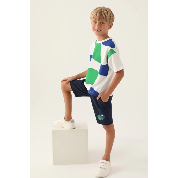 ERKEK ÇOCUK BERMUDA TAKIM - KREM