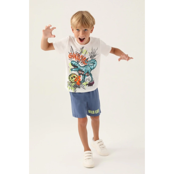 ERKEK ÇOCUK BERMUDA TAKIM - KREM