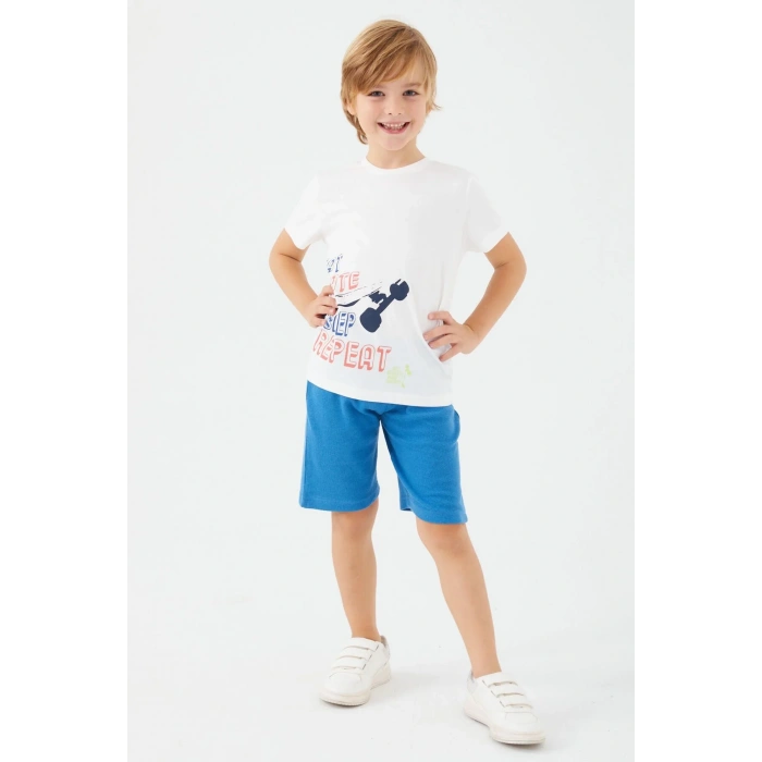 ERKEK ÇOCUK BERMUDA TAKIM - KREM