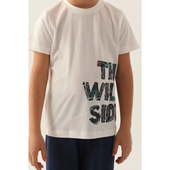 ERKEK ÇOCUK BERMUDA TAKIM - KREM