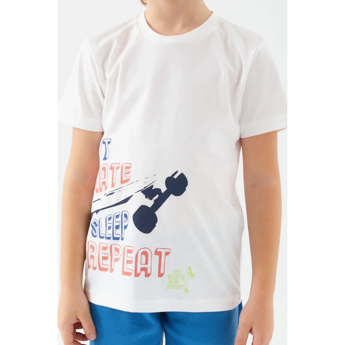 ERKEK ÇOCUK BERMUDA TAKIM - KREM