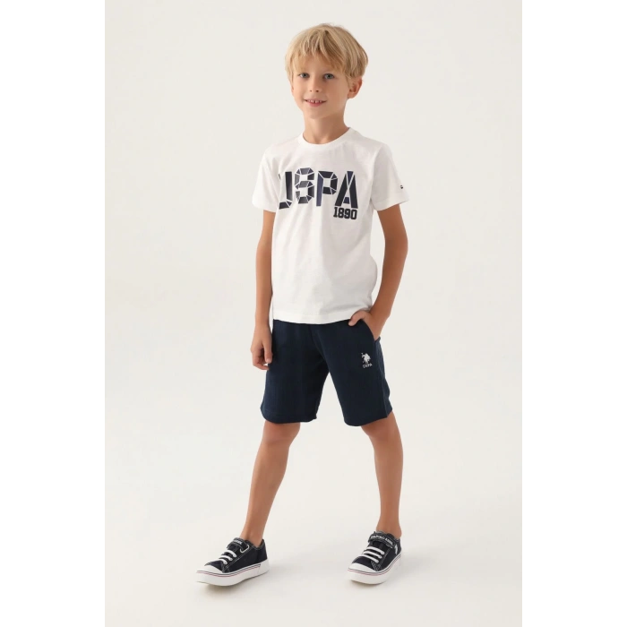 ERKEK ÇOCUK BERMUDA TAKIM - KREM LACİVERT