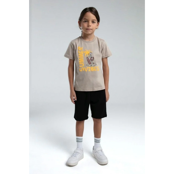 ERKEK ÇOCUK BERMUDA TAKIM - KUM