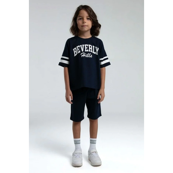 ERKEK ÇOCUK BERMUDA TAKIM - LACİVERT