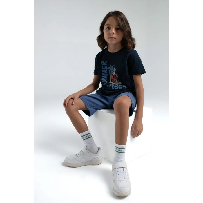 ERKEK ÇOCUK BERMUDA TAKIM - LACİVERT