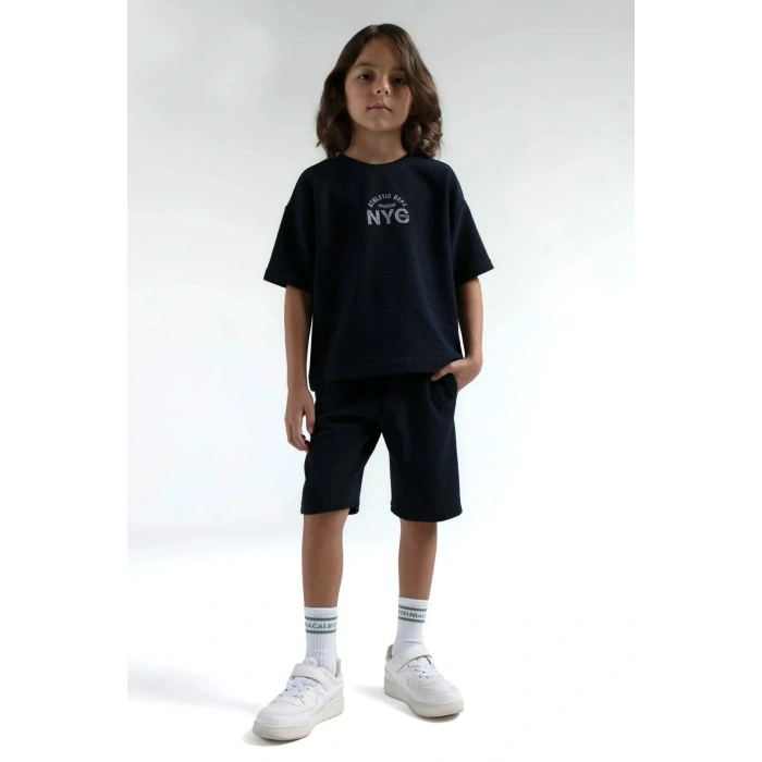 ERKEK ÇOCUK BERMUDA TAKIM - LACİVERT