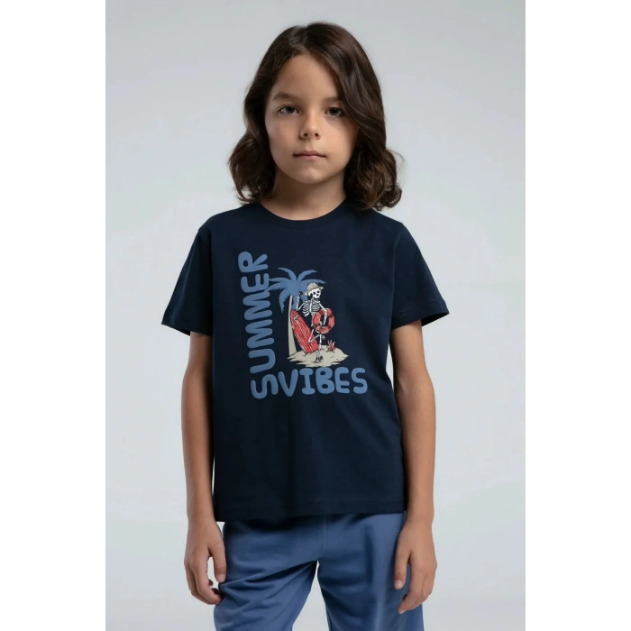 ERKEK ÇOCUK BERMUDA TAKIM - LACİVERT