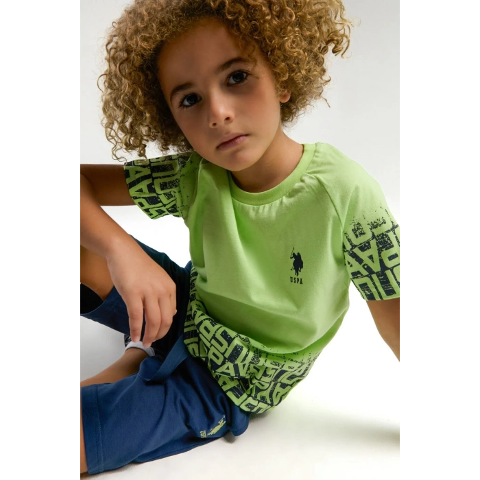 ERKEK ÇOCUK BERMUDA TAKIM - LİME