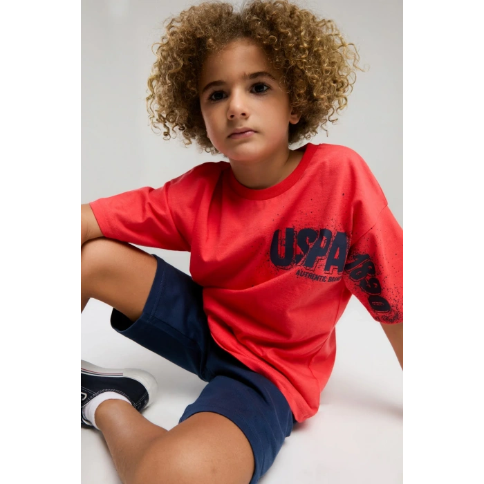 ERKEK ÇOCUK BERMUDA TAKIM - Nar