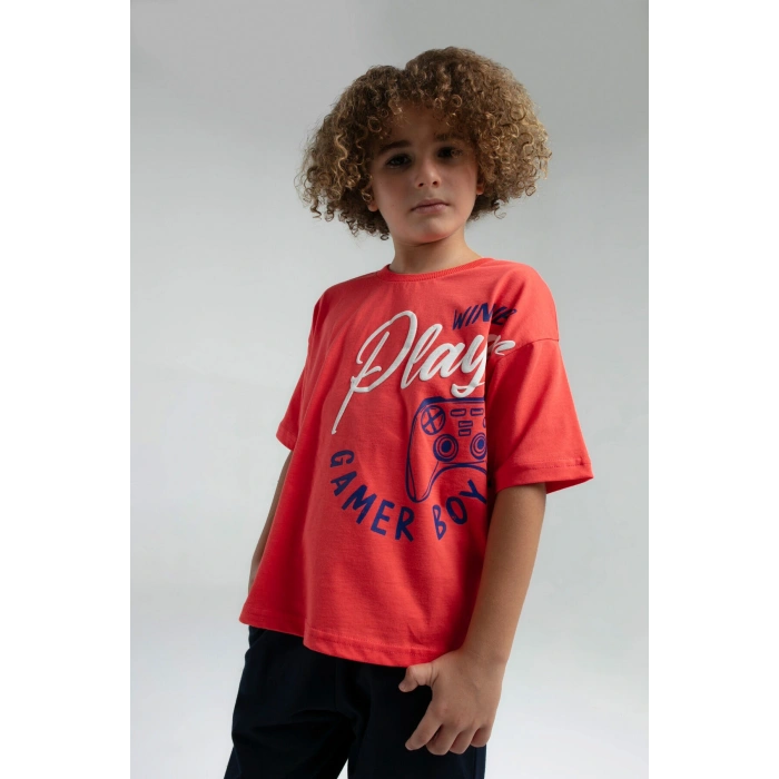 ERKEK ÇOCUK BERMUDA TAKIM - Nar