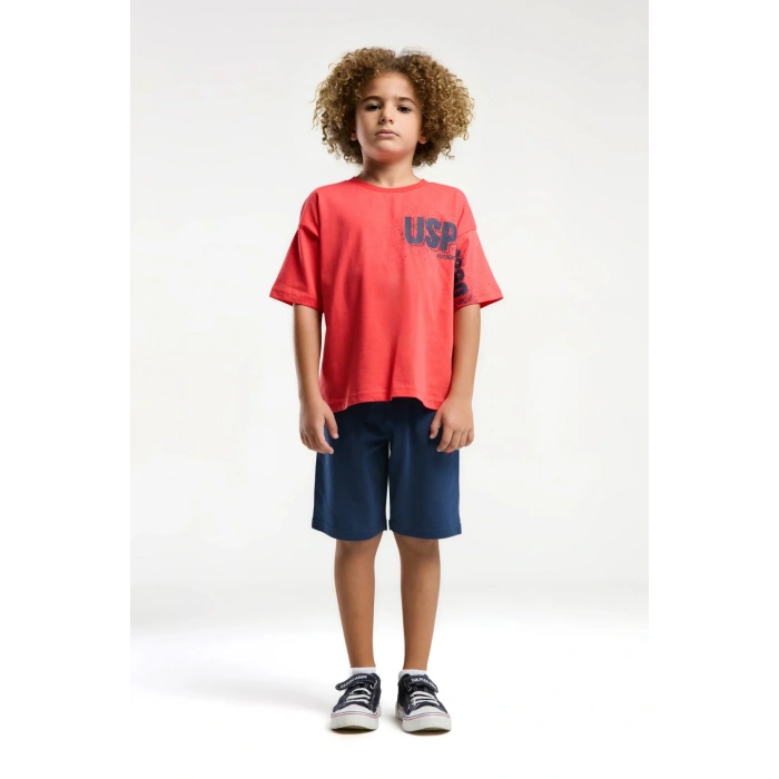 ERKEK ÇOCUK BERMUDA TAKIM - Nar