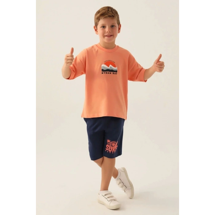 ERKEK ÇOCUK BERMUDA TAKIM - ŞEFTALİ