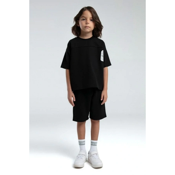 ERKEK ÇOCUK BERMUDA TAKIM - siyah