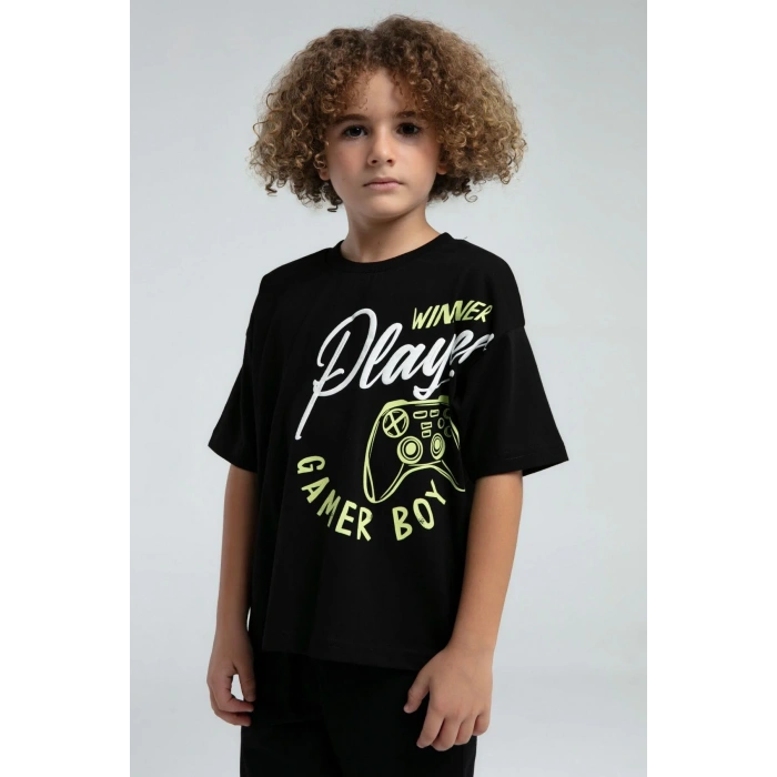 ERKEK ÇOCUK BERMUDA TAKIM - siyah