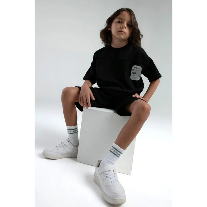 ERKEK ÇOCUK BERMUDA TAKIM - siyah